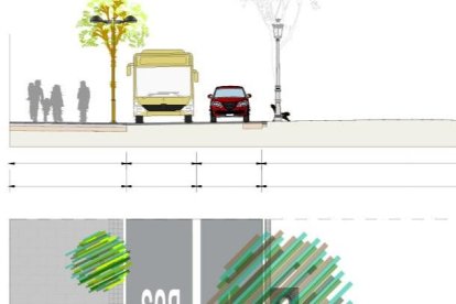 La vorera serà més ampla i al mateix nivell que la calçada, que tindrà un carril menys.