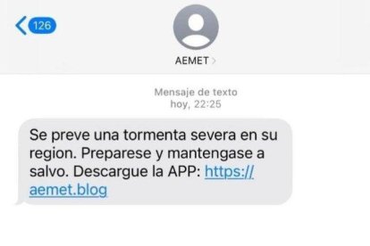 El mensaje fraudulento.