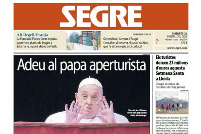 Una portada de l'edició en català del diari SEGRE.