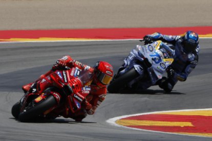 Marc i Àlex durant el Gran Premi d’Aragó de MotoGP.