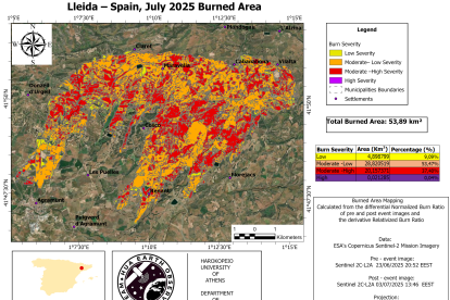 Burn area: el total del área quemada y la severidad del incendio