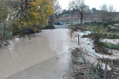 El río Sió este jueves por la mañana en Castellnou d'Ossó