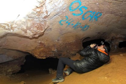 Imatges del vandalisme a la Cova del Tabac