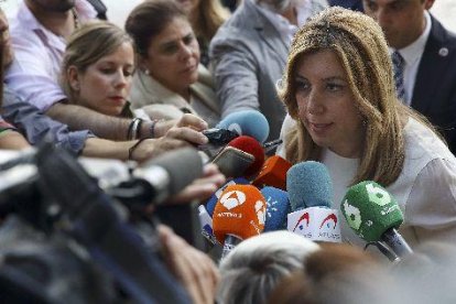 Susana Díaz, amb les advertències a Sánchez, es va convertir en protagonista de la jornada política.