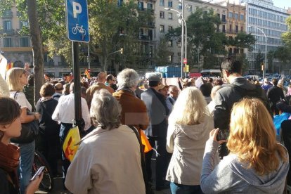 Concentració a la Gran Via de Barcelona.