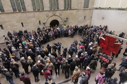 Minut  de silenci a la plaça Paeria de Lleida pels dos agents rurals assassinats a Aspa.