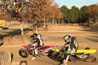 Brad Baker y Ricky Cardús se entrenaron ayer en Alcarràs.