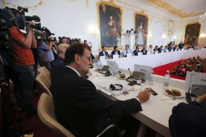 Rajoy, a la cimera informal de caps d’estat i de govern de la UE, ahir a Bratislava, Eslovàquia.