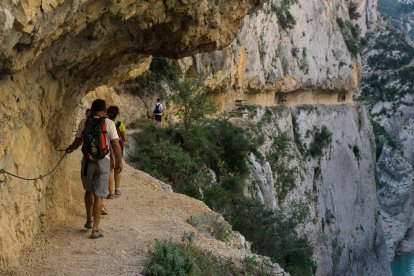 Imagen de archivo del desfiladero de Mont-rebei que en 2016 rozó los 100.000 turistas. 