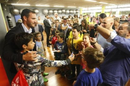 Saül Craviotto va desencadenar l’admiració dels socis del Sícoris durant l’homenatge d’ahir.