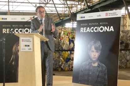 Elconseller, Josep Rull, en la presentación de la nueva campaña.