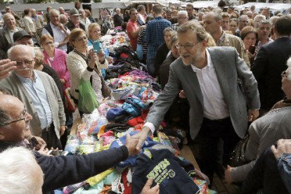 Rajoy va ser ahir a Santa Comba (la Corunya) amb motiu de la campanya electoral a Galícia.