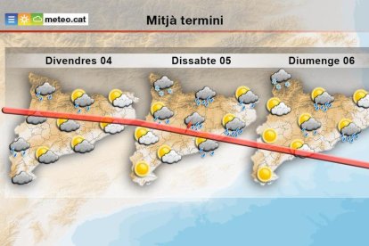 Mapa de previsió per a aquest cap de setmana.