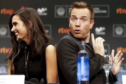 Jennifer Connelly i Ewan McGregor, ahir al festival donostiarra.