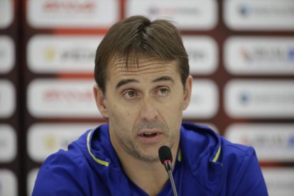 Julen Lopetegui, ahir en roda de premsa.