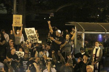 Una de les protestes convocades després de la mort de Keith Scott a Charlotte (EUA).