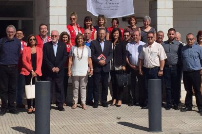 Trobada del president de Creu Roja Espanyola a la seu de la institució al Pla d’Urgell.