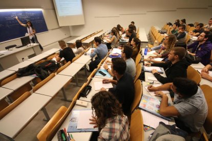 Imatge d’arxiu d’una classe universitària a Lleida.