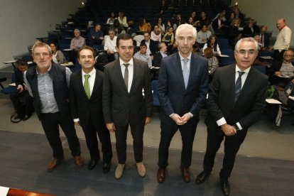 Joan Segura, Marià Sorribas, Domènec Vila, Fernando Chocarro y Antonio Condal, ayer en la jornada.