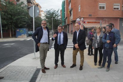 Ros, ahir en la seua visita a les obres del Camí de Corbins, a Pardinyes.