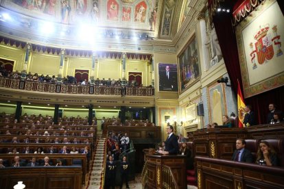 Mariano Rajoy durant el seu discurs al debat d'investidura