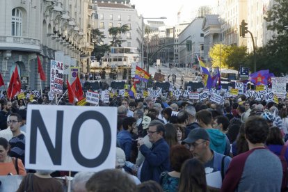 Vista de la plaça de Neptuno, on va començar la manifestació convocada per la Coordinadora 25-S.