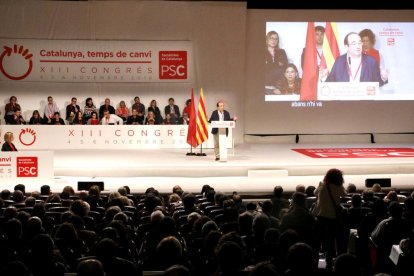 Iceta ayer en su intervención en el XIII Congreso del PSC que se celebra hasta mañana.