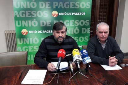 Joan Caball y Santi Querol, ayer en la presentación de la marcha.