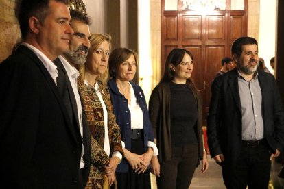 Forcadell con las entidades soberanistas, el pasado 19 de octubre. 