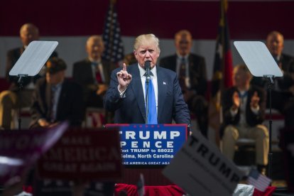 El candidato republicano a la presidencia de Estados Unidos, Donald Trump, durante un acto de campaña.