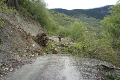 Camino de acceso a Baiasca cortado a la circulación. 