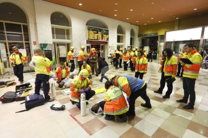 Simulacro de accidente ferroviario en los túneles y en la estación