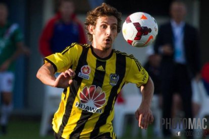 Albert Riera cuando jugaba en el Wellington, antes de volver al Auckland City, su actual equipo.