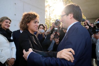 Dolors Montserrat i Carles Puigdemont, ahir a Girona.