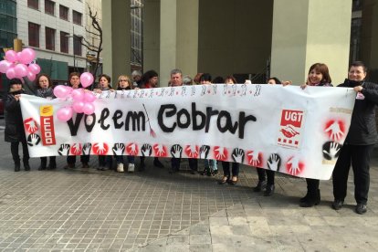 Una protesta de treballadores del sector de la neteja.