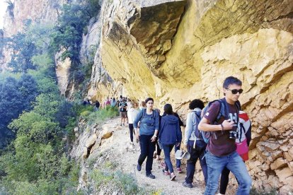 Imatge del congost durant les vacances de Setmana Santa del mes d’abril passat.