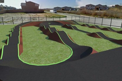 Imatge virtual generada per ordinador de com serà el futur circuit de ‘pump track’ d’Alpicat.