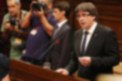 Imatge d'arxiu del president Puigdemont al Parlament