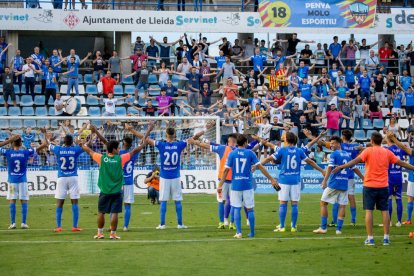 Imatges del partit entre el Lleida Esportiu i l'Espanyol B