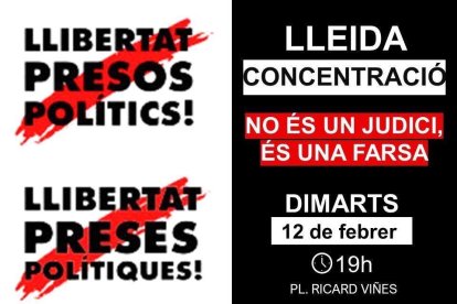 Criden a manifestar-se a Lleida en 'defensa dels drets i llibertats'