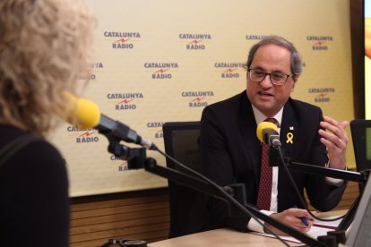 Torra, durant l'entrevista a Catalunya Ràdio aquest matí.