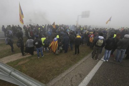 Tall de l'A-2, marxes lentes i manifestació