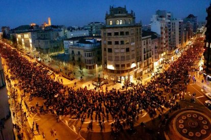 Vista aérea de la manifestación