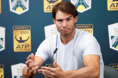 Nadal, ayer durante la rueda de prensa en París.