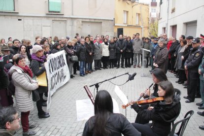 L'acte unitari a Lleida contra la violència masclista.