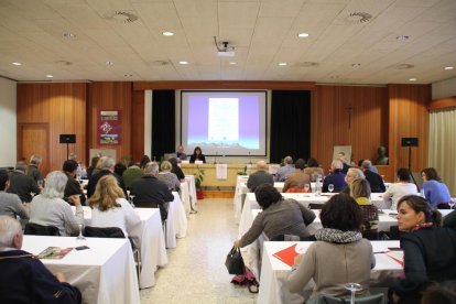 Un moment de la jornada ahir al monestir de les Avellanes.