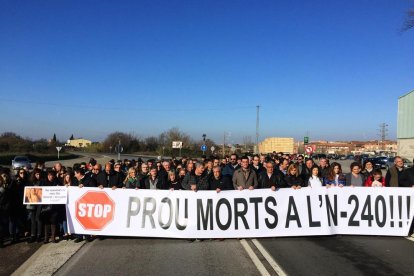 L'últim tall convocat per la plataforma 'Prou morts a l'N-240'.