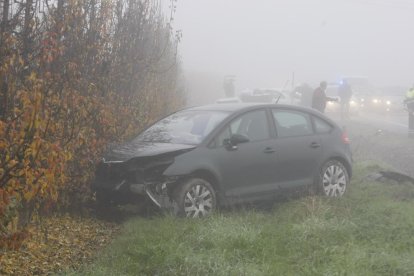 Un dels vehicles implicats en l’accident d’ahir a la C-12.