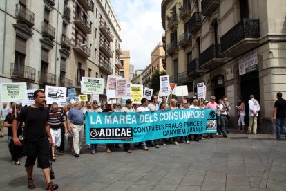 Imagen de archivo de una protesta contra la banca en Barcelona. 