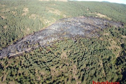 Un incendio en Montferrer y Castellbó el pasado mes de septiembre.